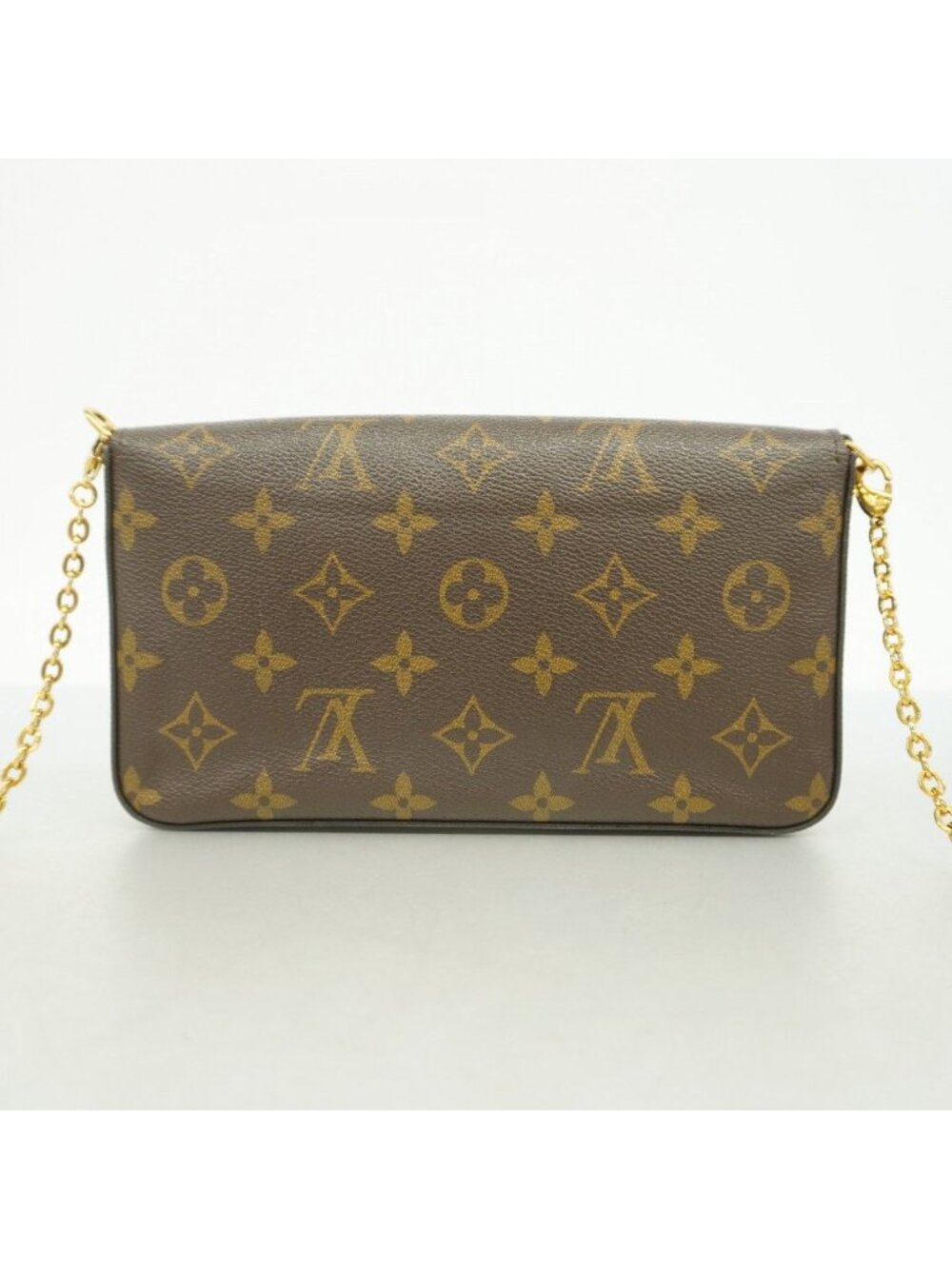 Louis Vuitton Shoulder Wallet Monogram Pochette Felicity Brown Fuchsia - Picture 10 of 10
